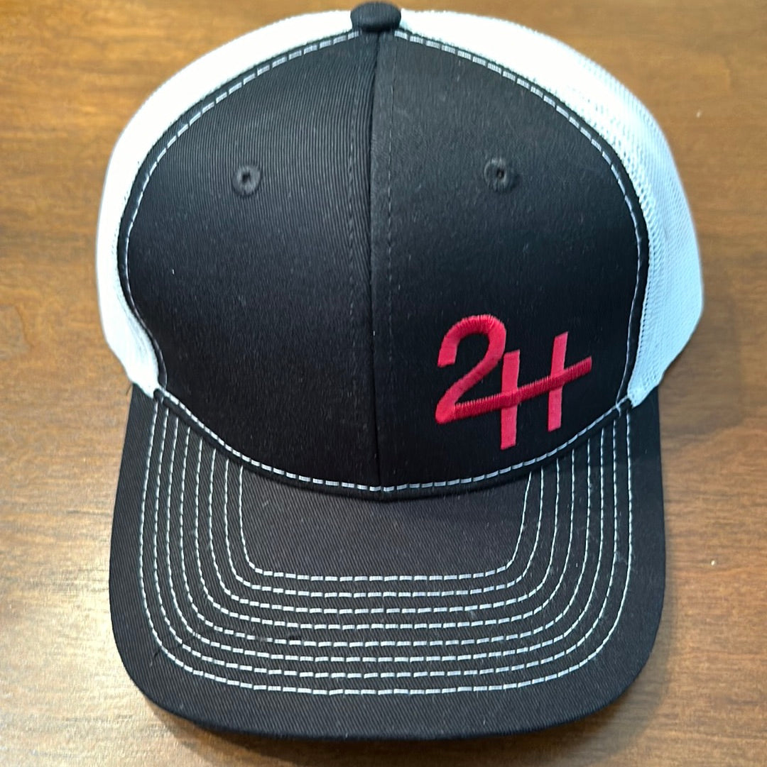 Hat Blk/white Red logo