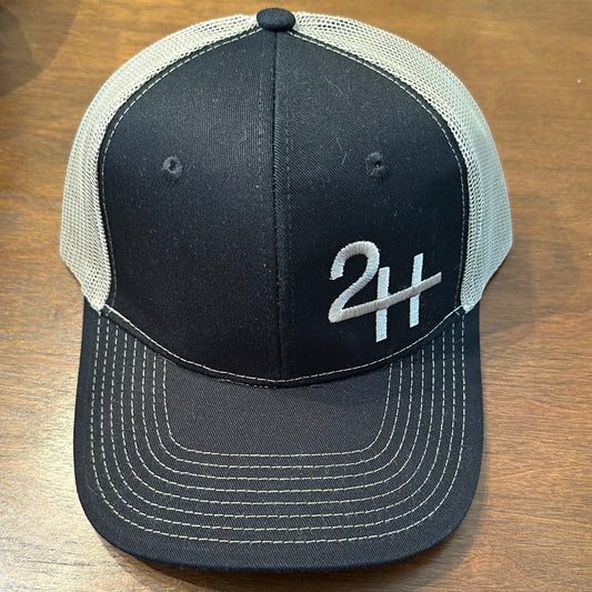 Hat blk/tan tan logo